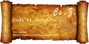 Csáti Zoltán névjegykártya
